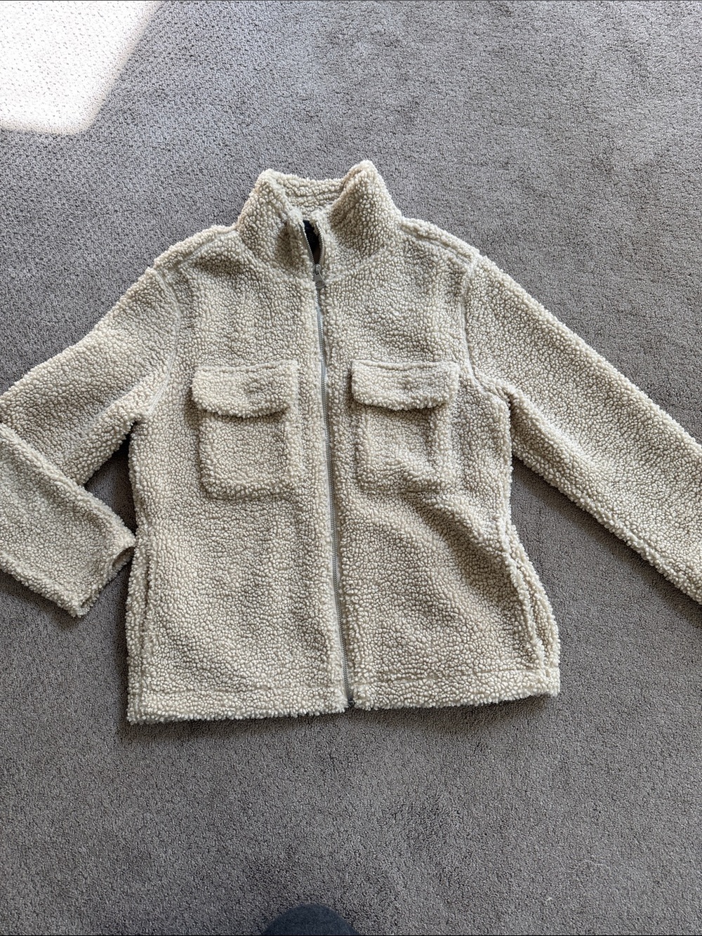 H&M Cream Sherpa Zip Jacket
